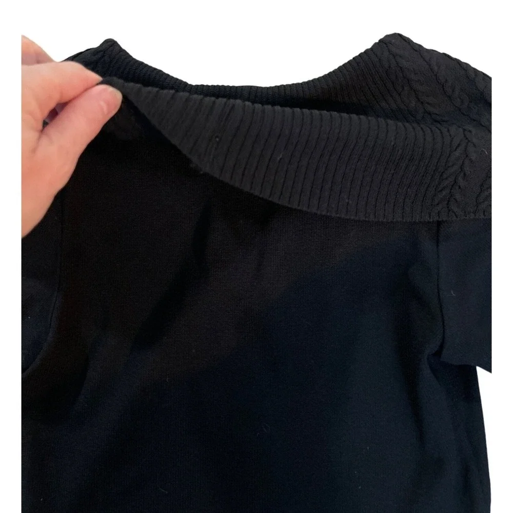 Vintage St.‎ John Collection Marie Gray Black Knit Wrap Bell Sleeve Sweater Sz 0